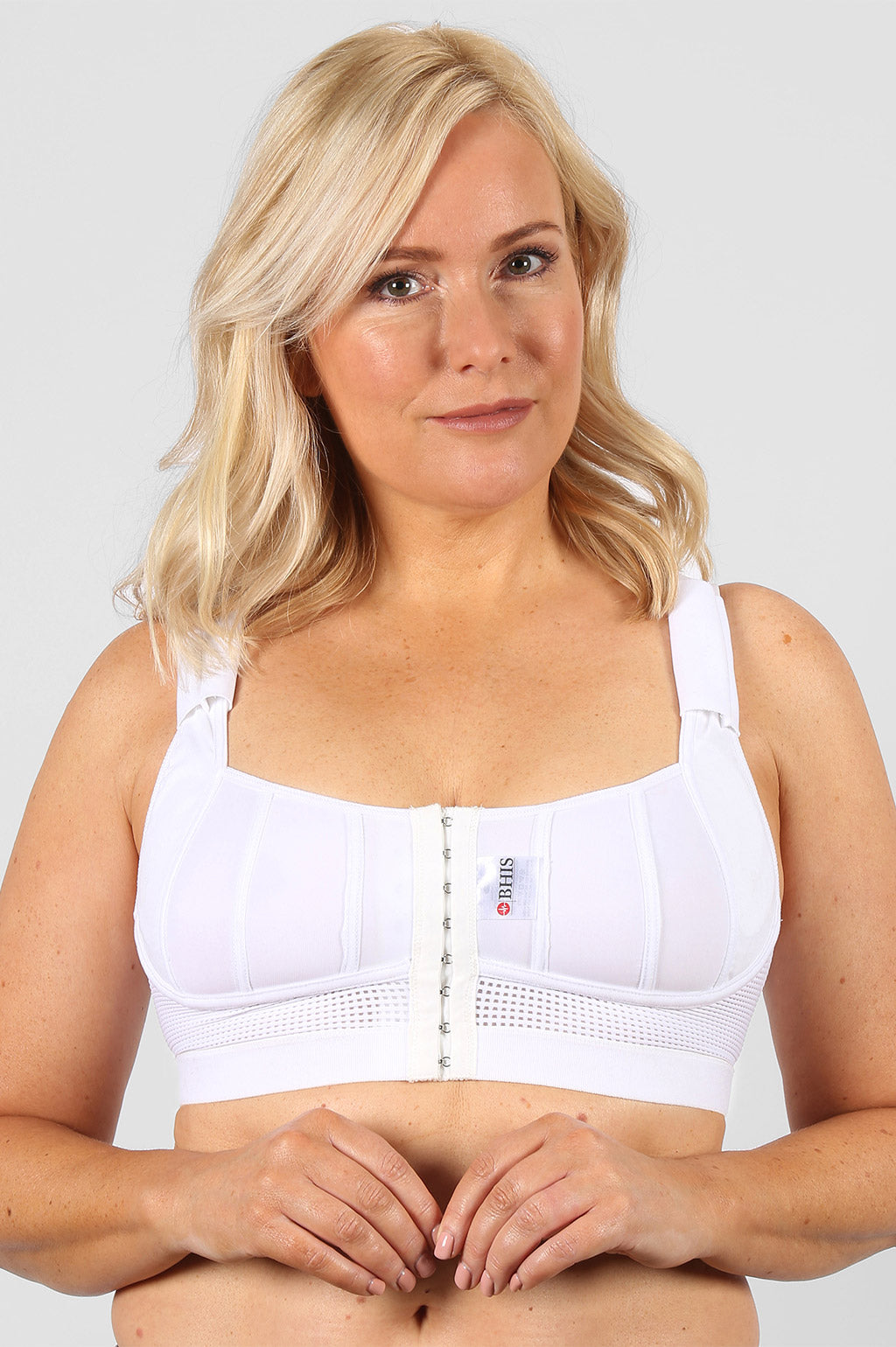 Women Post-Surgery Front Closure Brassiere Sports Bra with Soft Removable  Cup S-4XL Plus Size (S 28AB 30A 30B, Blue) at  Women's Clothing store